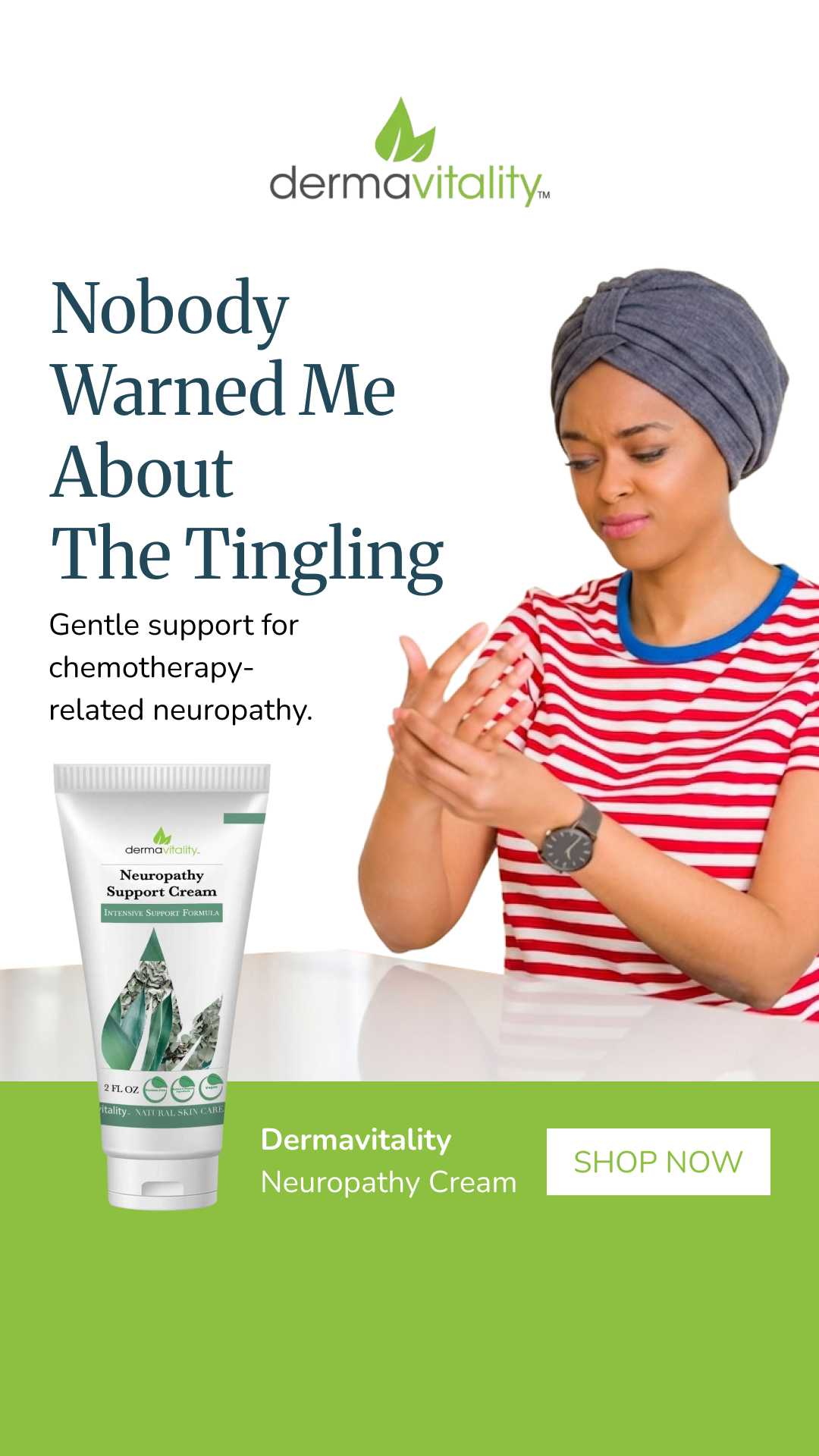 Dermavitality ad: Hands and feet, with their own cream.